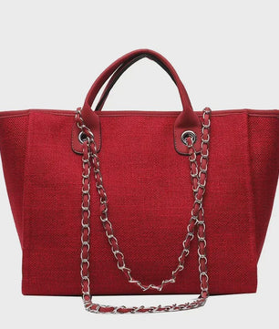Ruime Dames Tote Bag met Ketting - Schoudertas & Crossbody