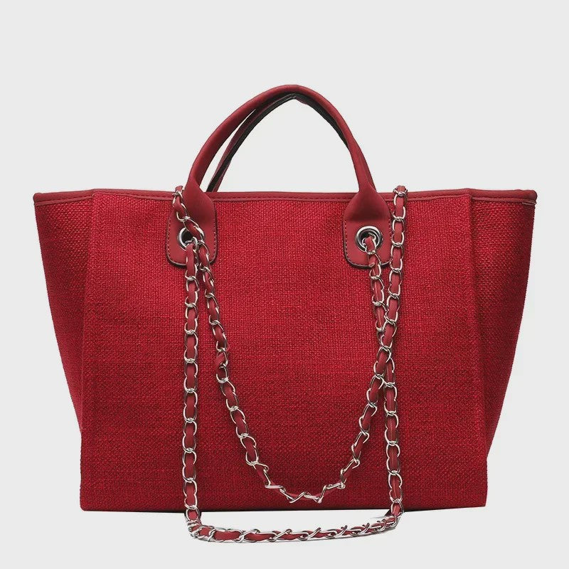 Ruime Dames Tote Bag met Ketting - Schoudertas & Crossbody
