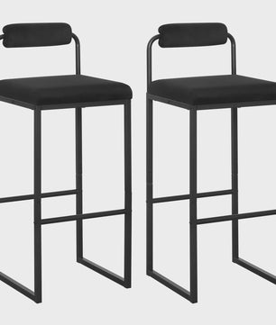 Set van 2 Moderne Keuken Barkrukken met Rugleuning en Voetensteun - Ergonomisch Design