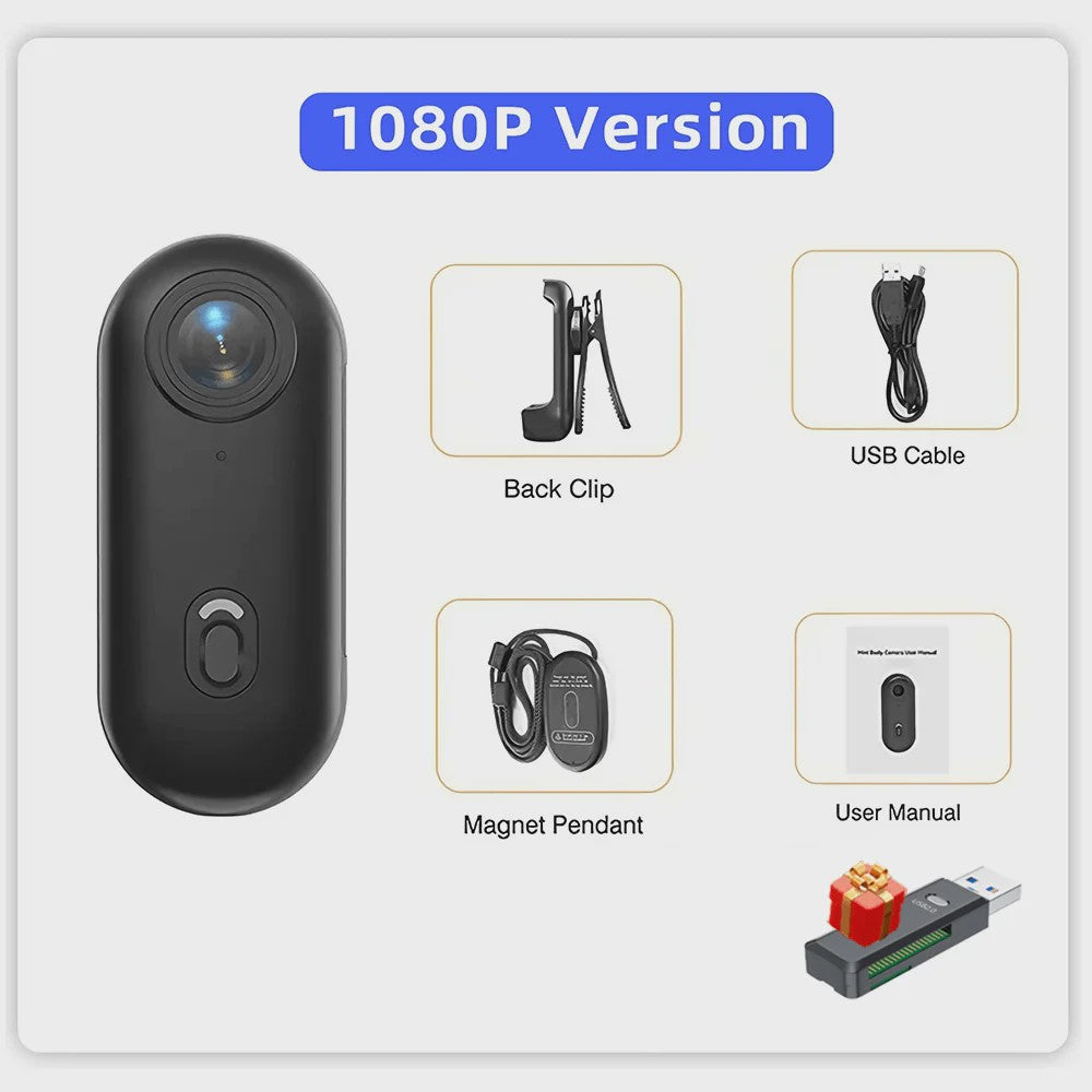 4K Mini Actiecamera met WiFi - POV Bodycam voor Motor, Helm & Sport - H88 model