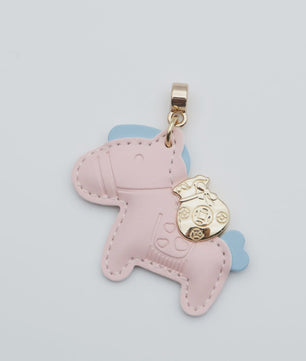 Luxe Paard Sleutelhanger - Handgemaakt Leer met Geluksmunt Charm