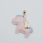 Luxe Paard Sleutelhanger - Handgemaakt Leer met Geluksmunt Charm