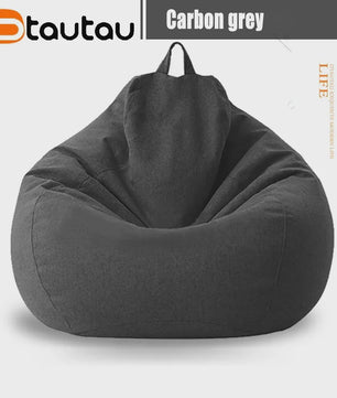 70cm Gevulde Beanbag Sofa van Katoen Linnen - Comfortabele Loungestoel voor Ontspanning