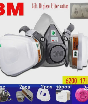 3M 6200 Herbruikbaar Halfmasker Gasmasker voor Verf, Chemicaliën en Stof