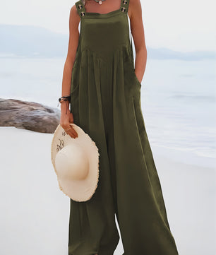 Zomerse Wijde Pijp Jumpsuit met Bretels - Casual en Comfortabel