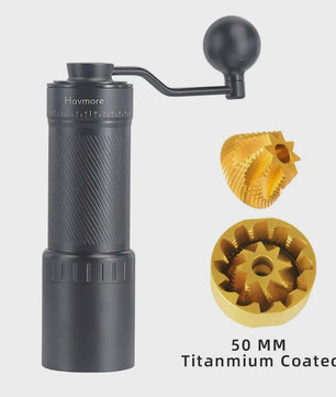 Professionele Handmatige Koffiemolen - CNC Roestvrij Staal, Diamant Verstelbaar