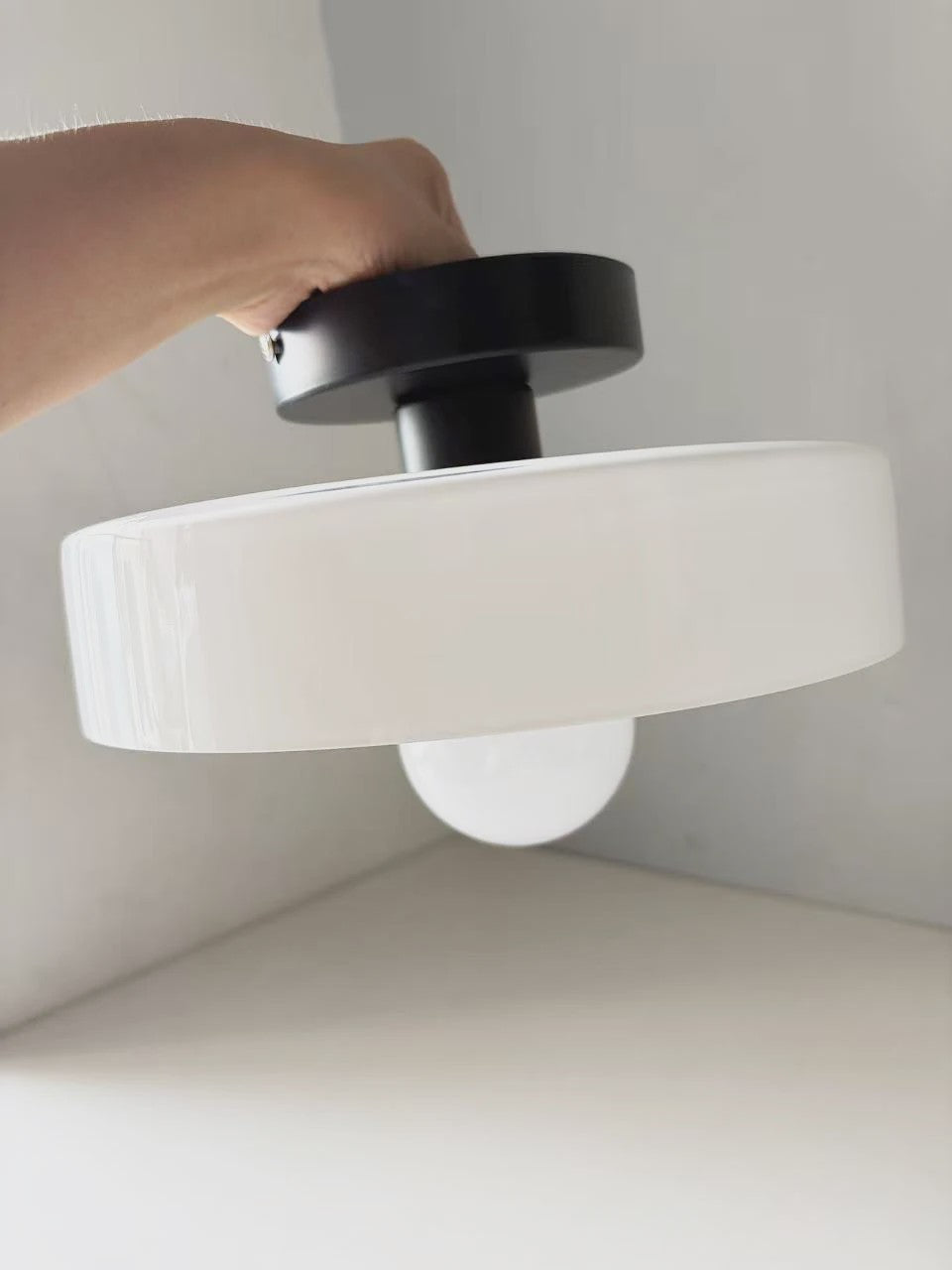 Nordic Vintage Glazen Plafondlamp / Wandlamp 25cm - Stijlvolle Verlichting voor Hal, Woonkamer & Slaapkamer
