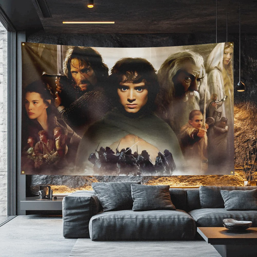 The Lord of the Rings Vlag 3x5 FT - Polyester Decoratie Banner voor Man Cave, Filmfan Cadeau