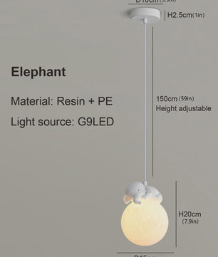 Creatieve LED Hanglamp met Cartoon Dieren - Slaapkamer & Kinderkamer Decoratie