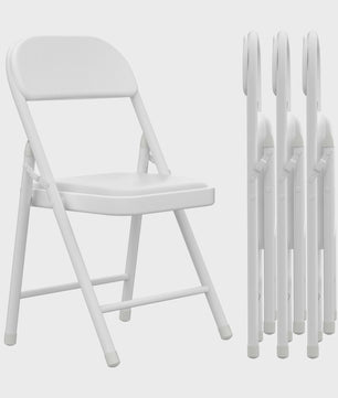 Opvouwbare Stoel met Kunstleren Zitting en Metalen Frame - Comfortabel en Praktisch