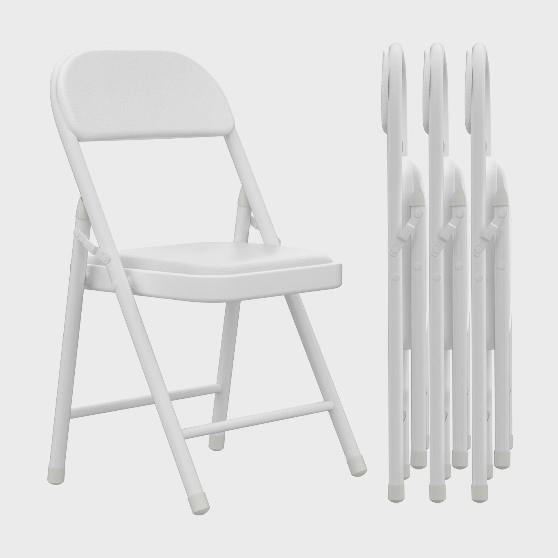Opvouwbare Stoel met Kunstleren Zitting en Metalen Frame - Comfortabel en Praktisch