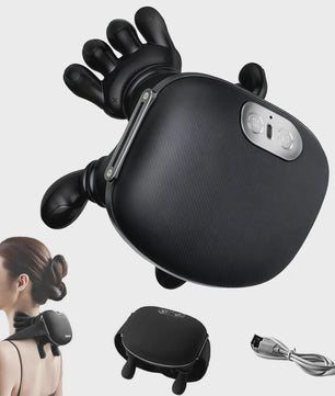 Draadloze Nek- en Schoudermassager met Verwarmingsfunctie & 3 standen - USB Oplaadbaar