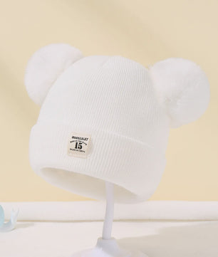 Warme Gebreide Babymuts met Pompon - Winter Beanie voor Jongens en Meisjes