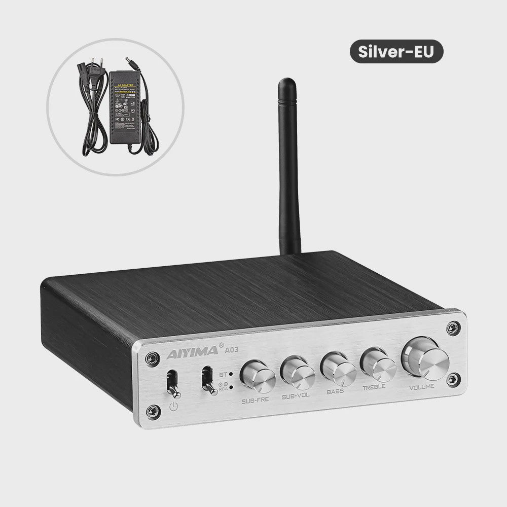 AIYIMA A03 2.1 Bluetooth HiFi Versterker TPA3116D2 Digitale Audio Versterker 50W x 2 + 100W Subwoofer