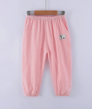 Linnen Kinderbroeken voor Jongens en Meisjes - Zomerse Lange Broek met Elastische Taille (100-160cm)