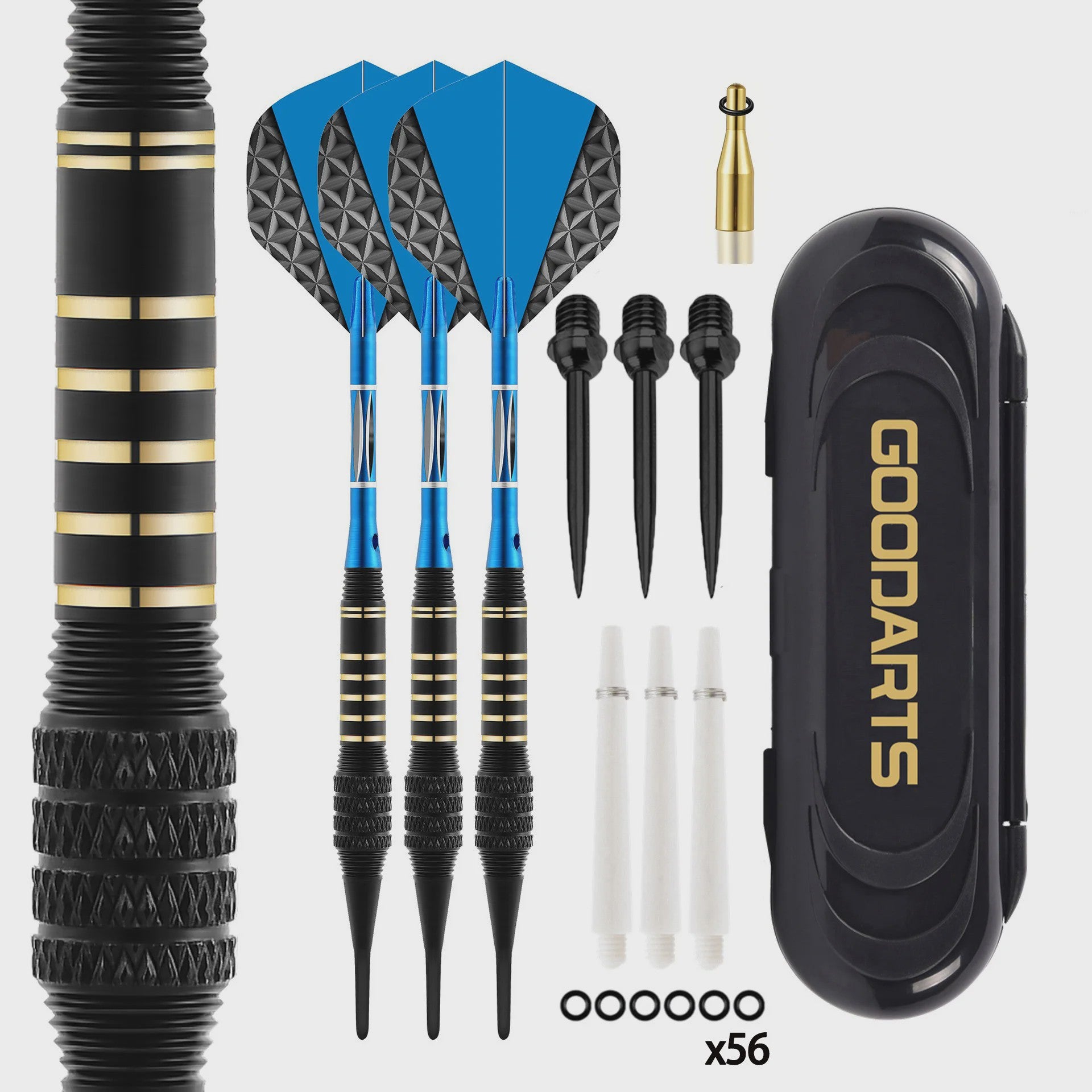TRALOW Professionele Dartset: Wisselbare Stalen & Zachte Tips voor Ultieme Flexibiliteit