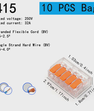 Universele Snelkoppeling Klemmen (250V/32A) - Oranje, 10-75 Stuks