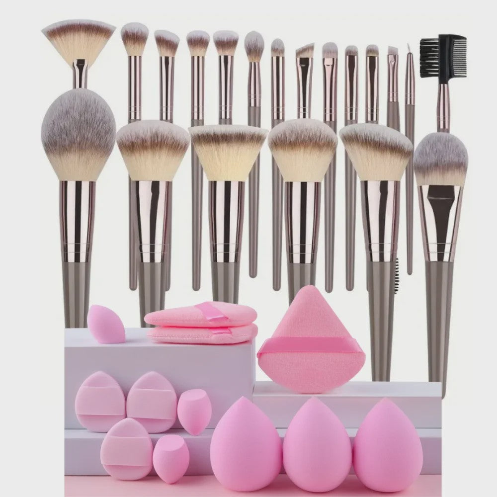 Professionele Make-up Kwasten Set (20 Stuks) - Foundation, Oogschaduw & Meer