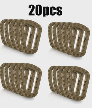 Tactische D-vormige Plastic Karabijnhaak - Set van 5, 10, 15 of 20 stuks - Outdoor & Camping Gear