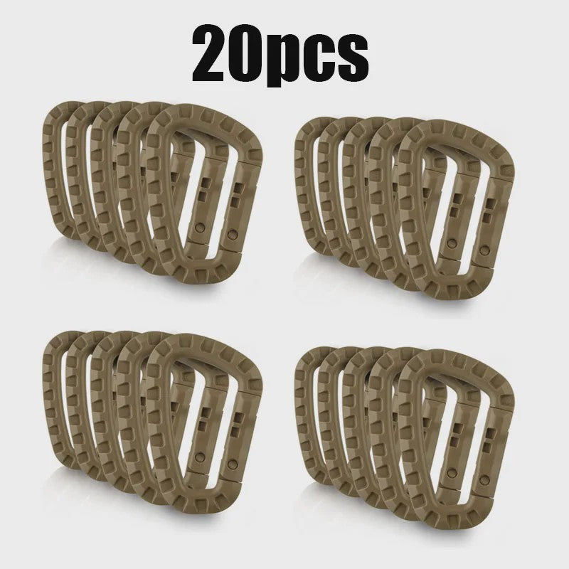 Tactische D-vormige Plastic Karabijnhaak - Set van 5, 10, 15 of 20 stuks - Outdoor & Camping Gear