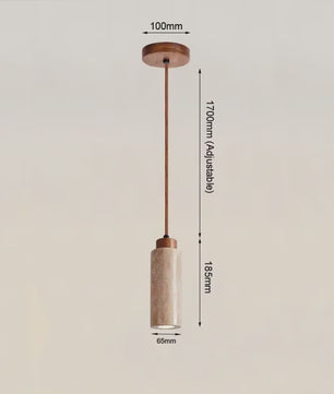 Sfeervolle Hanglamp met Steenlook en Houten Accent - Perfect voor Slaapkamer of Bar