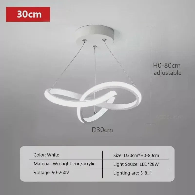 Moderne LED Plafondlamp met Uniek Streamlined Design - Sfeervolle Hanglamp