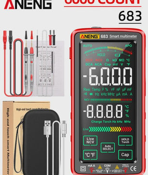 ANENG 683 Slimme Touchscreen Multimeter - Oplaadbaar, 6000 Counts, AC/DC