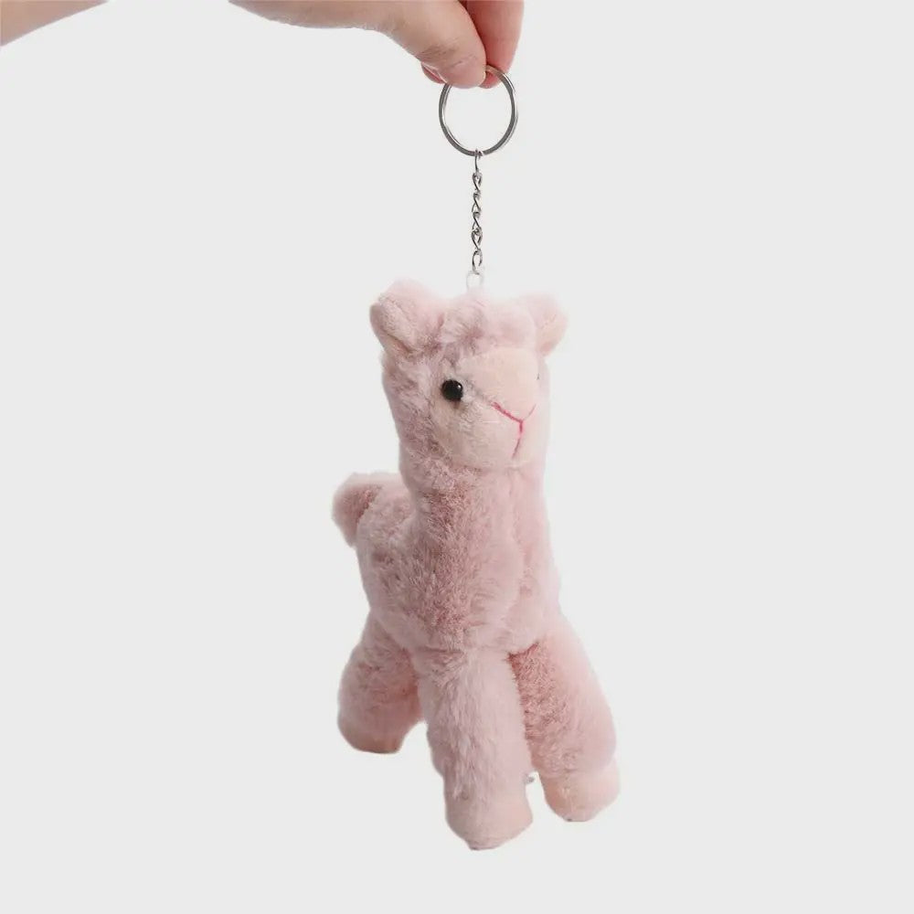 Pluche Alpaca Sleutelhanger - Schattige Knuffel Dierenhanger voor Tassen en Sleutels