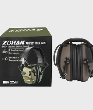 ZOHAN Elektronische Gehoorbescherming Oorkappen - Automatische Ruisreductie voor Schieten en Werk