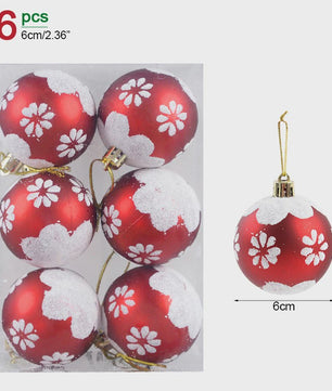 Set van 6 Kerstballen - 6cm Diameter - Decoratieve Kerstboom Hangers