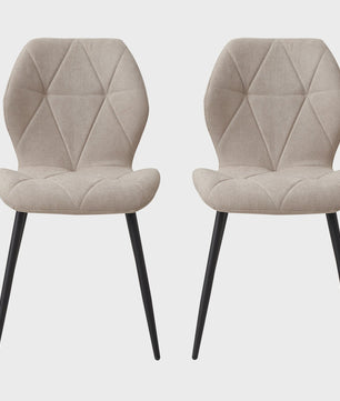 Set van 2, 4 of 6 Moderne Eetkamerstoelen - Comfortabel Gestoffeerd met Stalen Poten