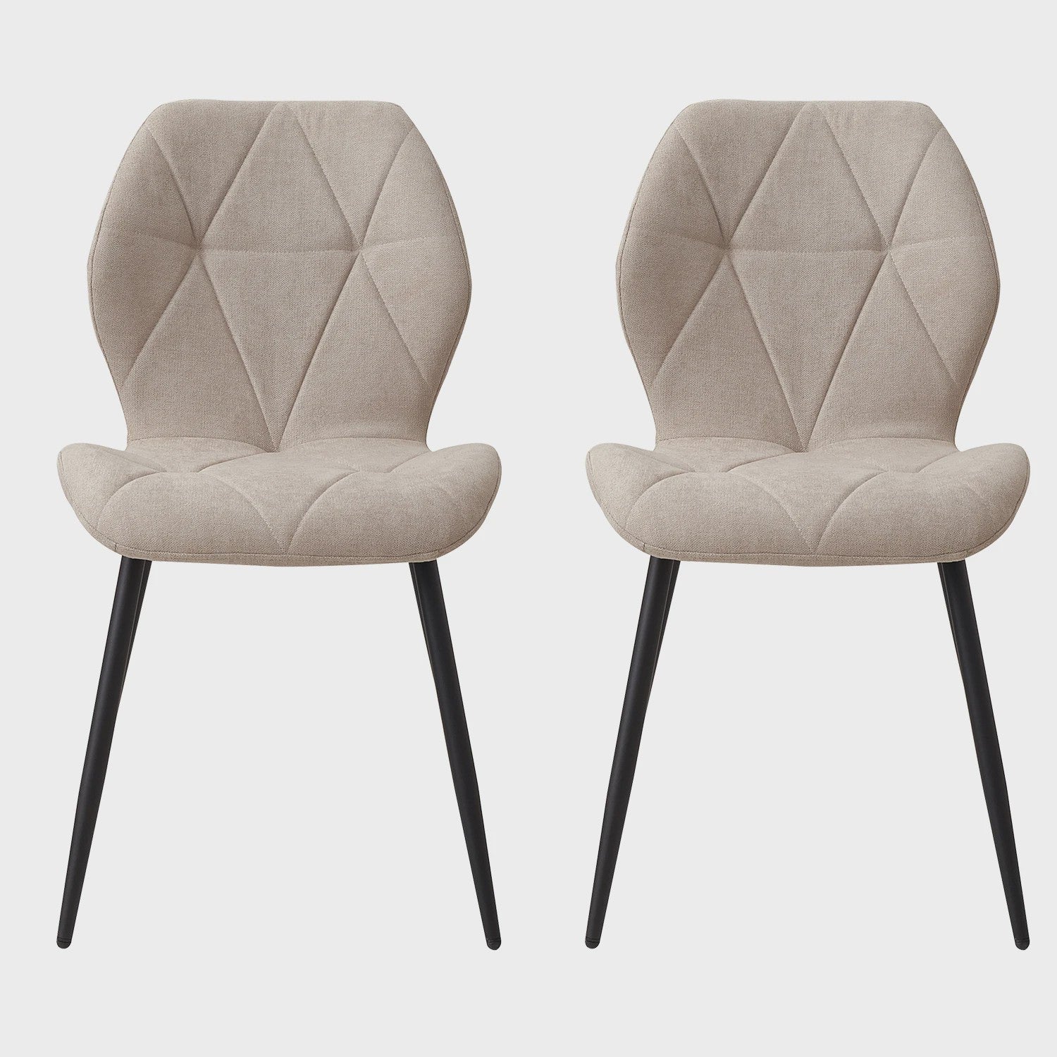 Set van 2, 4 of 6 Moderne Eetkamerstoelen - Comfortabel Gestoffeerd met Stalen Poten