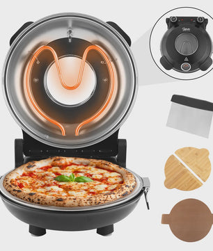 Elektrische Pizzaoven 12 Inch - 1200W met Keramische Steen & Precisie Temperatuurregeling tot 420°C