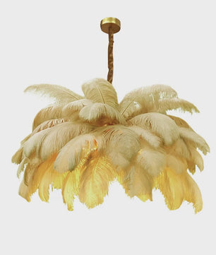 Luxe Struisvogelveer Hanglamp LED - Sfeervolle Verlichting voor Woonkamer & Slaapkamer