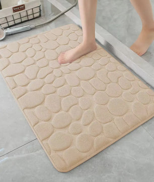 Antislip Badmat met 3D Steen Design - Absorberend & Sneldrogend