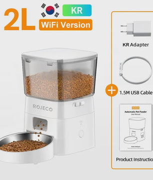 ROJECO Automatische Hond & Kat Voerbak met WIFI Bediening - 2L Capaciteit