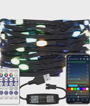 WS2812B Adressable RGB LED Stringverlichting met USB Controller - Waterdicht & App Bedienbaar