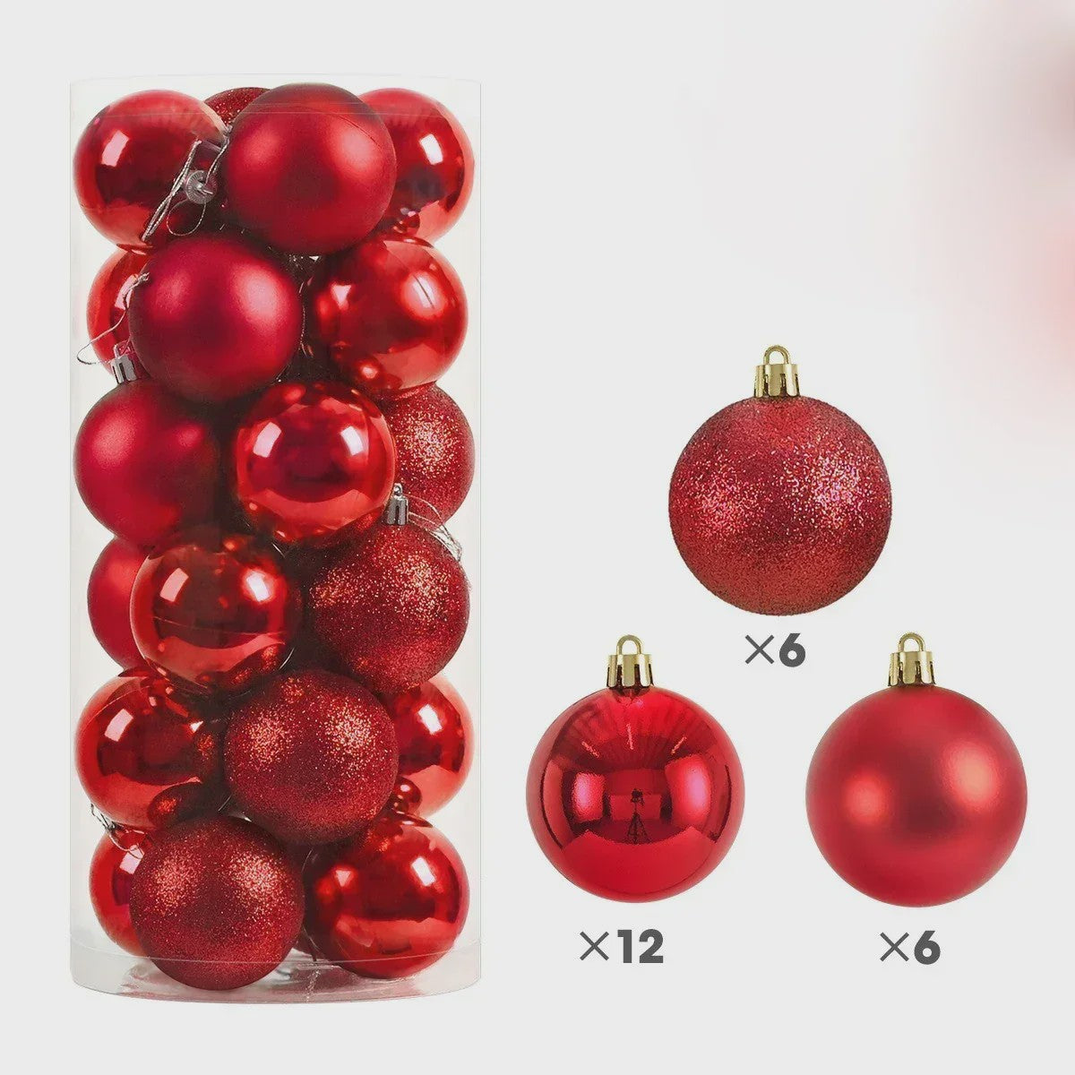 Set van 24 Kerstballen (3/4/6 cm) - Versier je Kerstboom en Feest met Stijl