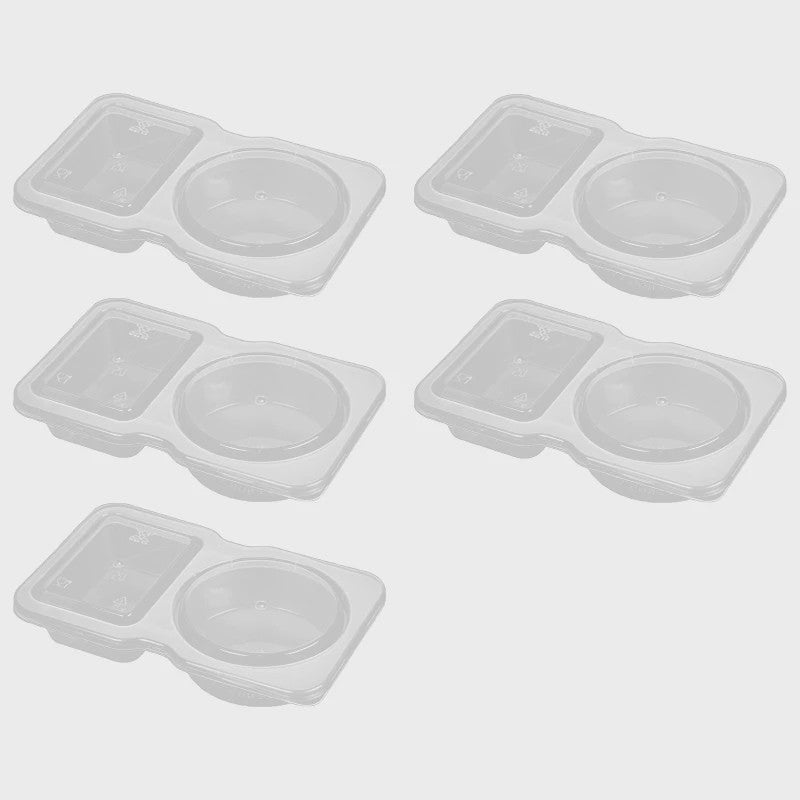 Draagbare Dubbel Compartiment Container met Deksel - Ideaal voor Snacks en Kruiden op Picknick