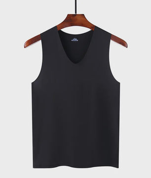Heren IJszijde Tanktop: Ademend, Slim Fit en Mouwloos Zomerhemd