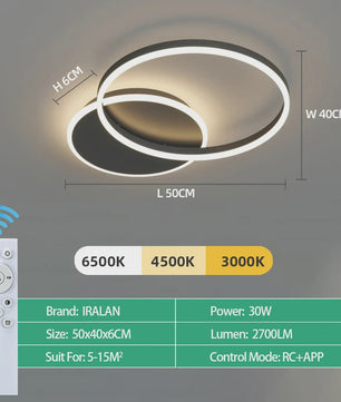Moderne LED Plafondlamp Chandelier - Dimbare Ring Lamp voor Woonkamer & Slaapkamer