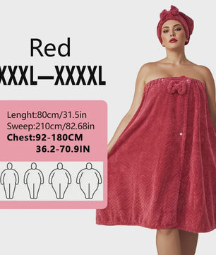 Draagbare Handdoek Set: Badjas Rok & Haarband - Zacht & Absorberend