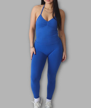 Dames Sportset: Backless Tanktop & Scrunch Seamless Legging