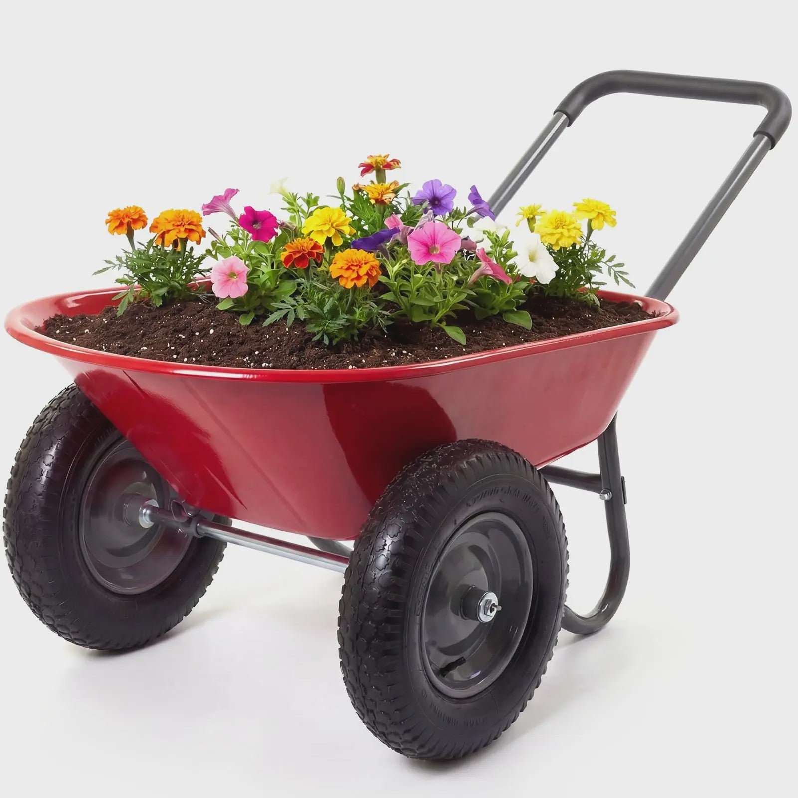 Robuuste Tuin Kruiwagen Kar met Staander - 2- of 4-wielige Transportkar