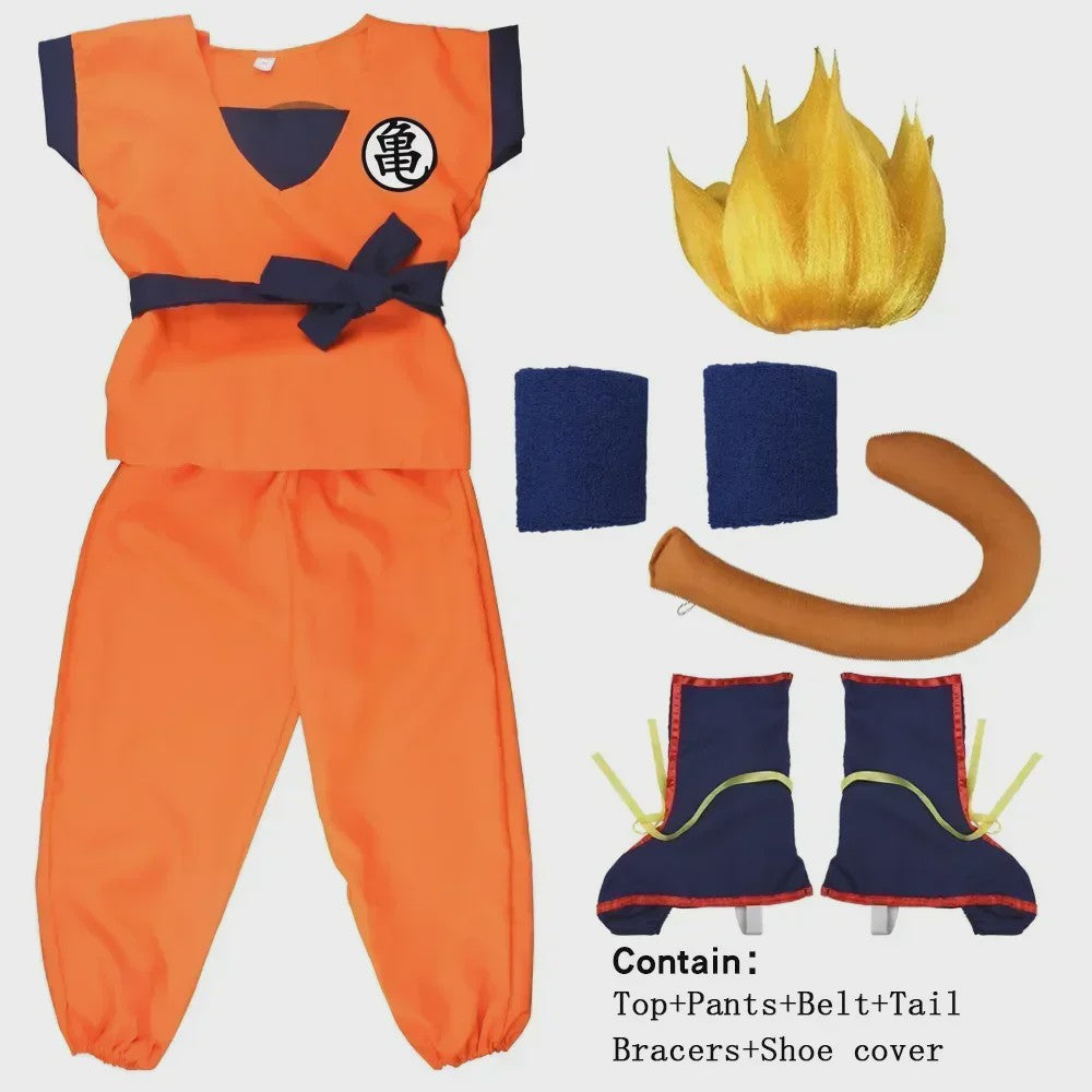 Son Goku Kinder Cosplay Kostuum - Anime Dragon Ball Z Outfit voor Feestjes & Halloween