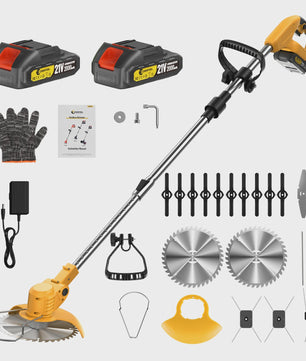 Krachtige 21V Accu Grastrimmer 15000RPM - Inklapbaar, met 5 Bladen & Makita 18V Batterij Compatibel - Snoerloze Bosmaaier & Onkruidtrimmer