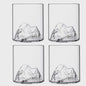 Set van 2 Whiskeyglazen met 3D Berg Design - Kristalhelder & Uniek