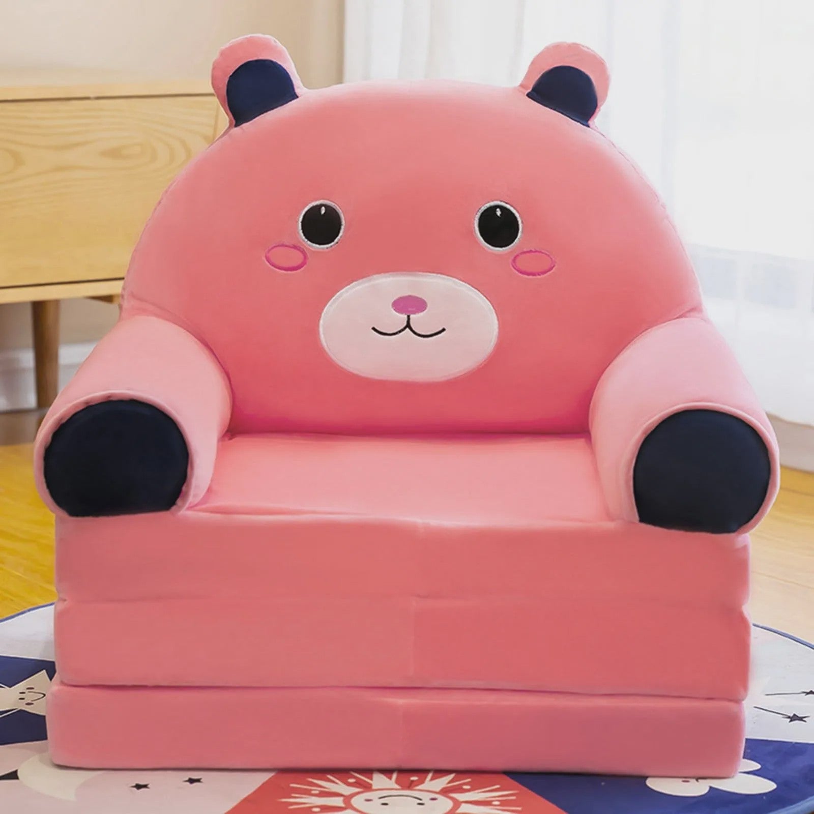 Pluche Kinder Sofa Bed - Opvouwbaar en Dubbelzijdig Plezier in Leuke Cartoon Vormen