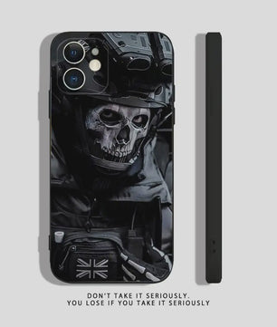 Call of Duty Ghost iPhone Hoesje - Zwart Siliconen Shockproof Beschermhoes