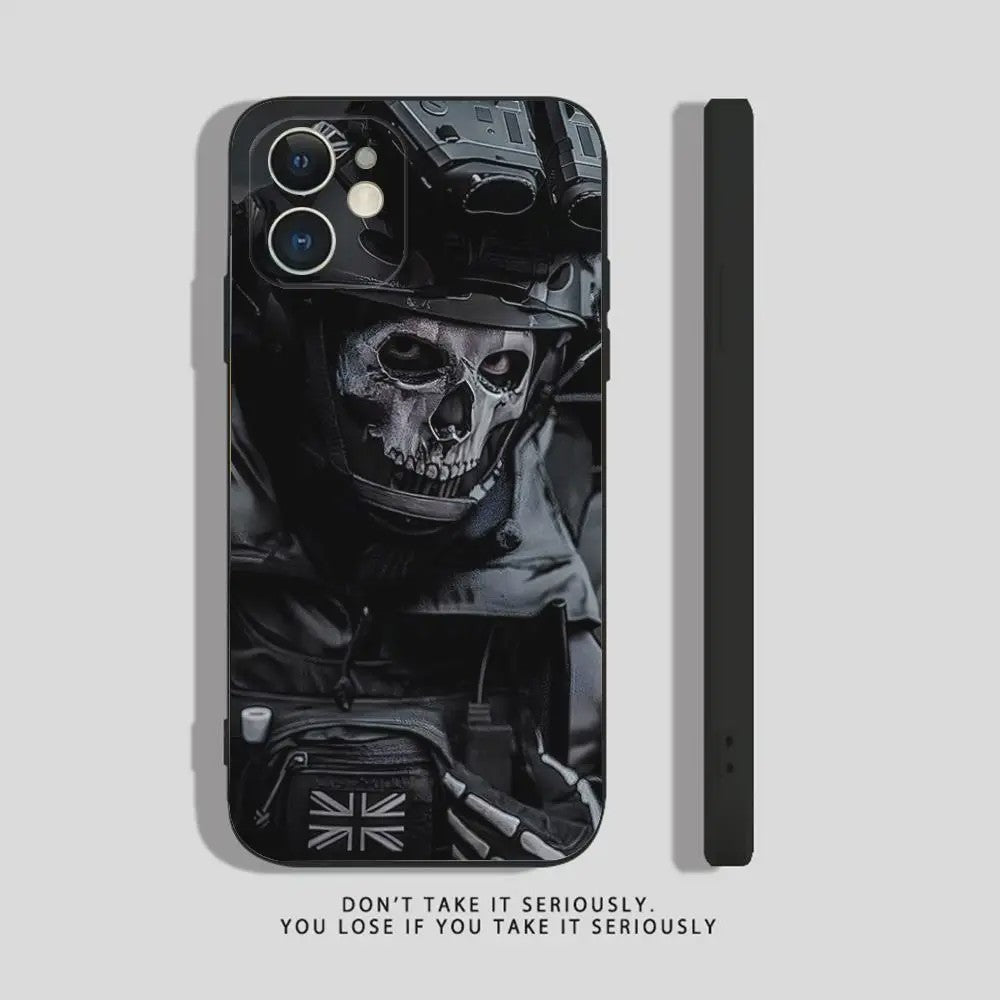 Call of Duty Ghost iPhone Hoesje - Zwart Siliconen Shockproof Beschermhoes